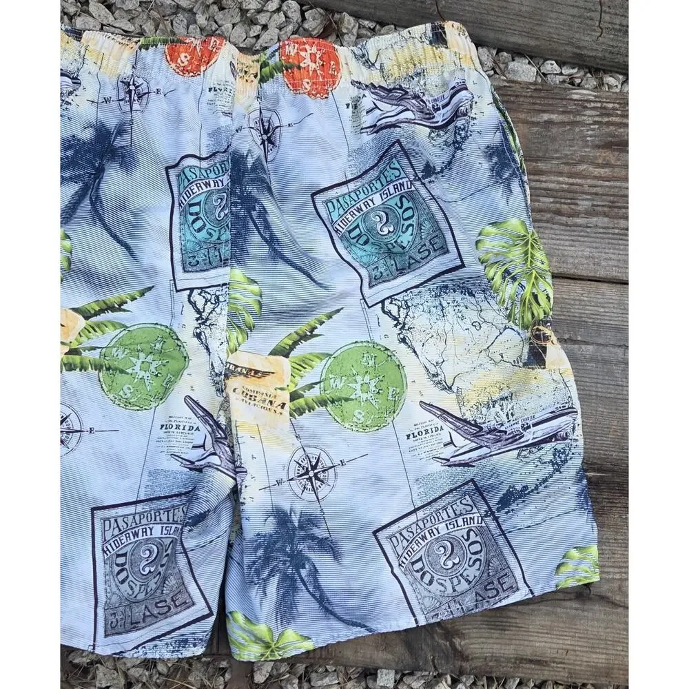 Croft & Barrow Men's 3XL tall Mesh Lined Beach Swim Shorts Trunks w\ Drawstring